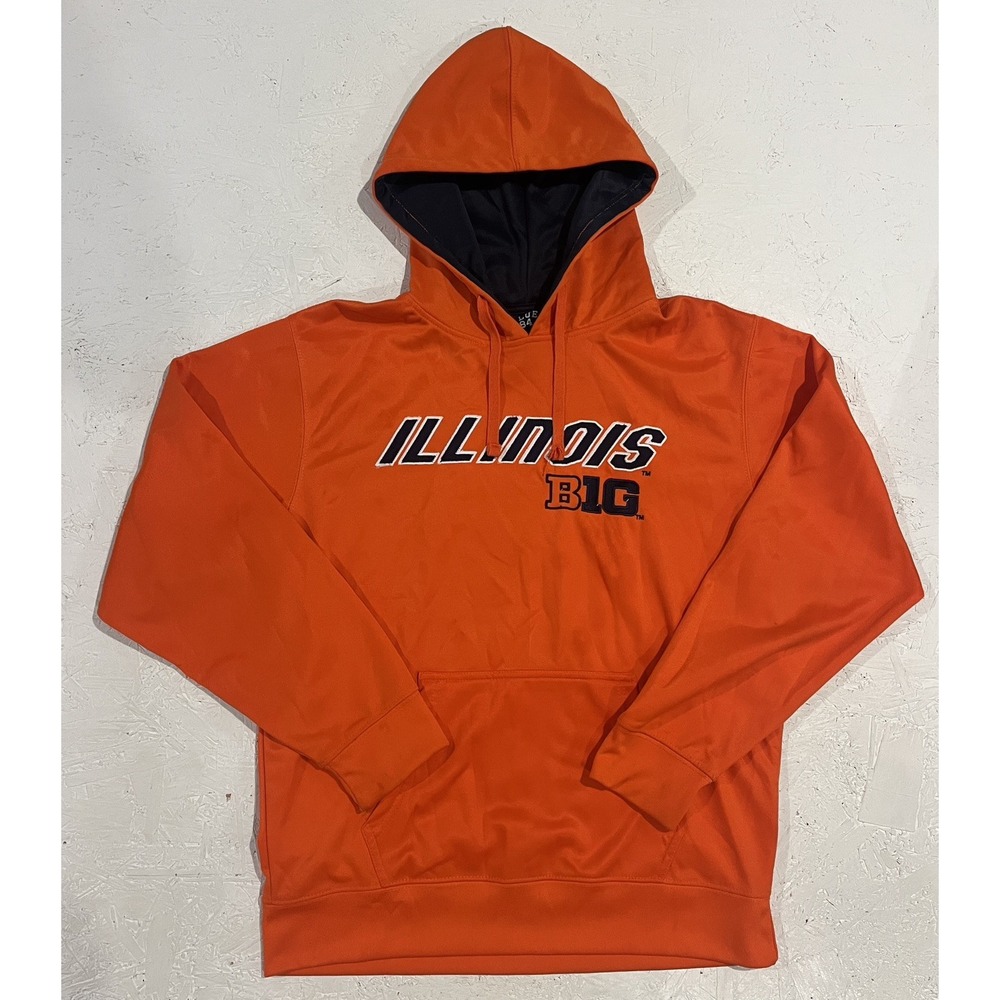 Vintage Blue 84 Illinois Fighting Illini Sweatshirt Hoodie‎ Mens M Embroidered